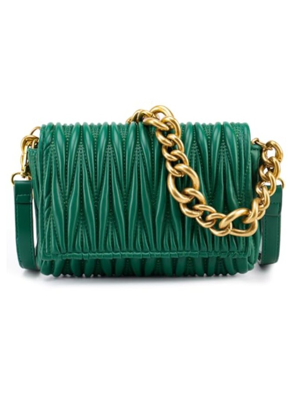 Quilted Faux Leather Crossbody Clutch Chain Strap Evening Bag